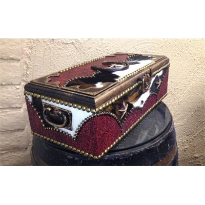 Western Cowhide Leather Coffee Table Box